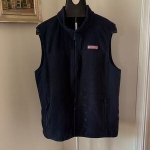 Vineyard Vines Dark Blue Sleeveless Performance Fleece Vest L Preppy, Coastal